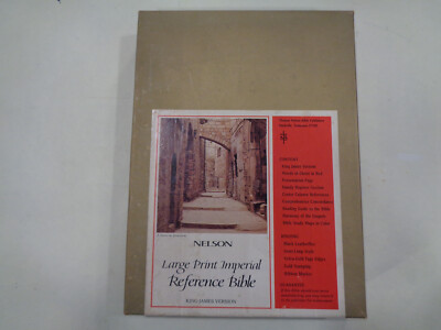 Nelson Large Print Imperial Reference Bible KJV Leather Red Letter w/Box-image