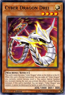 3x Cyber Dragon Drei - LED3-EN020 - Common - 1st Edition LED3 - Legendary Duelis-image