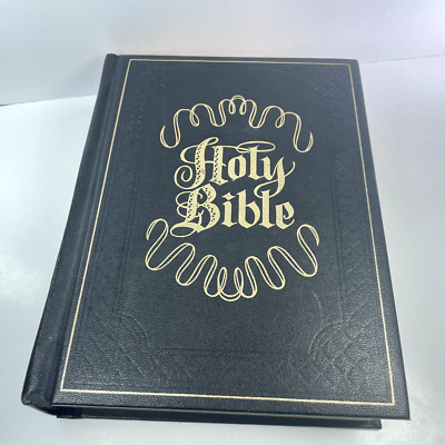 Holy Bible KJV Clarified Reference Ed Leather HC 1965 Large Vintage Zondervan-image