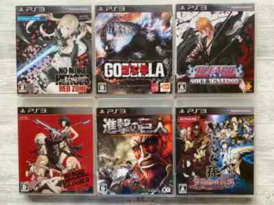 SONY PS3 No More Heroes, Godzilla, Attack on Titan & Bleach set of 6 from Japan-image