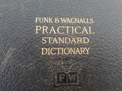 Antique Dictionary Funk & Wagnall's Practical Standard 1927 Leather Illustrated-image