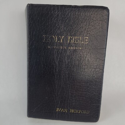 KJV Holy Bible Reference Edition Nelson 1972 Red Letter Genuine Leather-image