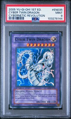 Yu-Gi-Oh! - Cyber Twin Dragon 2005 CRV-EN035 1st Edition PSA 9-image
