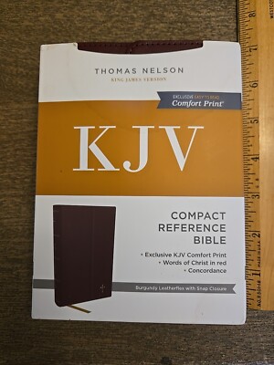 KJV Compact Center-Column Reference Bible, Comfort Print soft leather See Pics -image