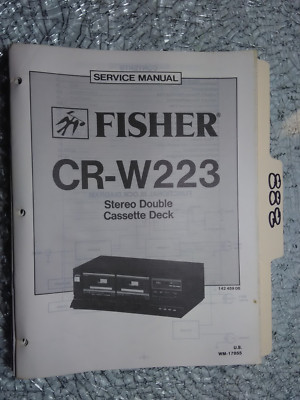 Fisher cr-w223 service manual original repair book stereo dual tape deck player-image