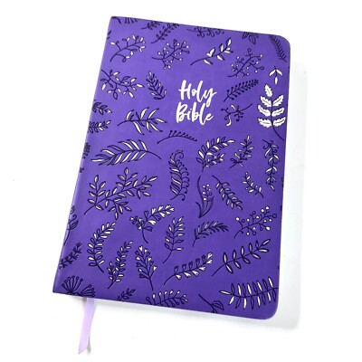 Large Print Thinline 2011 NIV Bible Red Letter Purple LeatherSoft ZONDERVAN-image
