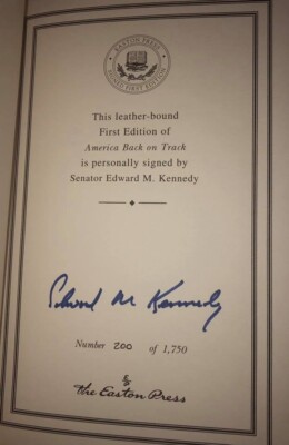 AMERICA BACK ON TRACK SIGNED BY EDWARD KENNEDY FIRST EDITION EASTON PRESS-image