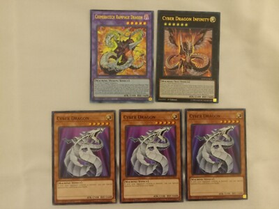 CYBER DRAGON INFINITY ULTRA RARE + CHIMERATECH RAMPAGE DRAGON + CYBER DRAGON x3!-image