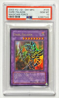 2003 Yugioh Magician's Force DARK PALADIN MFC-105 Unlimited PSA 10! 💎 POP 28!-image