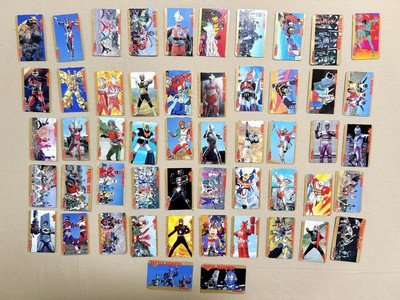 Gigantic TV Magazine Cards Set 67 pcs Ultraman Godzilla Mazinger Z Gundam Used-image