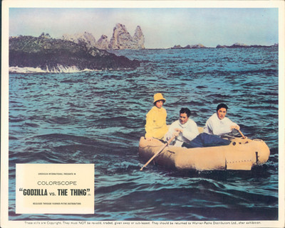 GODZILLA VS. THE THING MOTHRA LOBBY CARD AKIRA TAKARADA YURIKO HOSHI LIFEBOAT-image