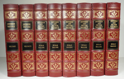 EASTON PRESS 8 Vols Thomas Jefferson and His Time 1993 Malone + Writings-image