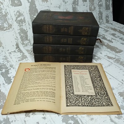 4 Vtg Elbert Hubbard Volumes, XI, XII, XIII, & XIV 1916 Some Uncut Pages-image