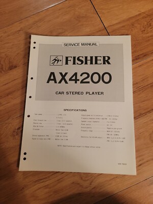 Fisher AX4200 Car Stereo Service Manual repair-image