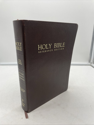 Holy Bible Reference Ed KJV Giant Print Indexed Nelson 554BR Burgundy B. Leather-image