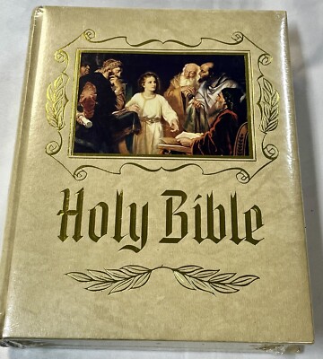 NEW Large Holy Bible Master Reference Edition Family Heirloom Study Gold Edge-image