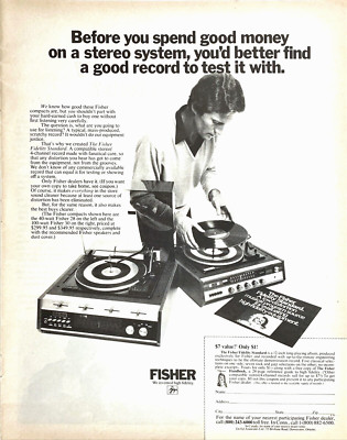 Fisher Fidelity Standard High Quality Stereophonic Sound Vtg Magazine Print Ad-image