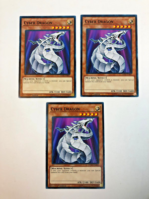 (3) YuGiOh! CYBER DRAGON: LEDD-ENB01 COMMON 1st Edition NM-image