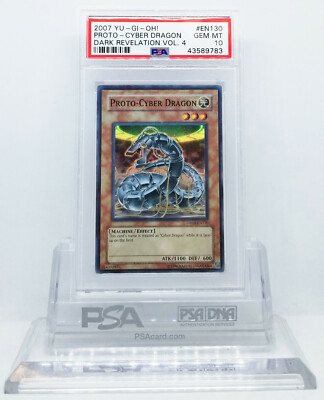 YUGIOH DR04-EN130 PROTO CYBER DRAGON SUPER RARE HOLO PSA 10 GEM MINT #*-image