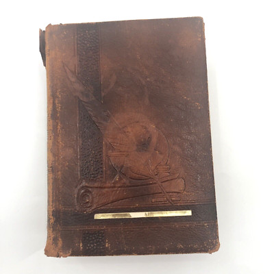 Funk and Wagnalls Practical Standard Dictionary 1945 Leather Bound Brown DAMAGED-image