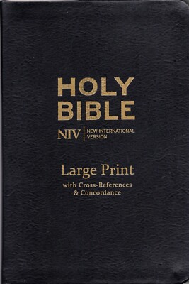 HODDER & STOUGHTON NIV Large Print Reference Bible Single-Column Deluxe Leather-image
