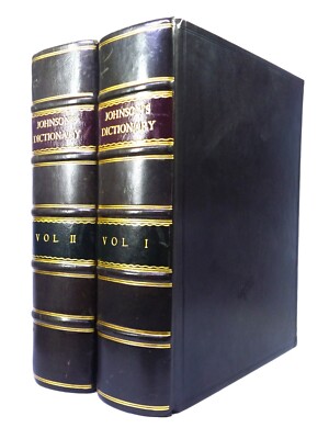 A DICTIONARY OF THE ENGLISH LANGUAGE BY SAMUEL JOHNSON 1785 LEATHER BOUND-image