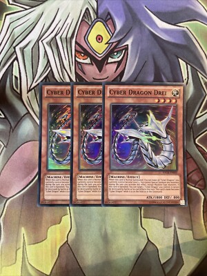 SDCR-EN002 x3 Cyber Dragon Drei Suepr Rare Excellent Condition Yugioh-image