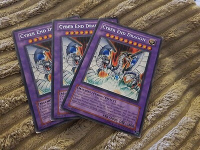 3x YuGiOh TCG Cyber End Dragon DP04 EN012 Trading Card Game-image