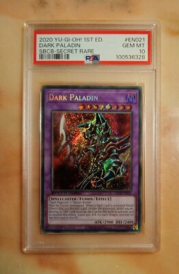 Yu-Gi-Oh 2020 Dark Paladin PSA 10 GEM MINT SBCB-EN021 1st Ed Secret Rare!-image