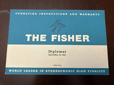 The Fisher Diplomat D-391 Tube Stereo Console Operating Instructions Original-image
