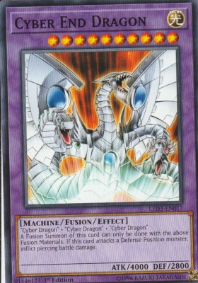 YUGIOH CARD - 1 X CYBER END DRAGON LED3-EN017 1ST EDITION-image
