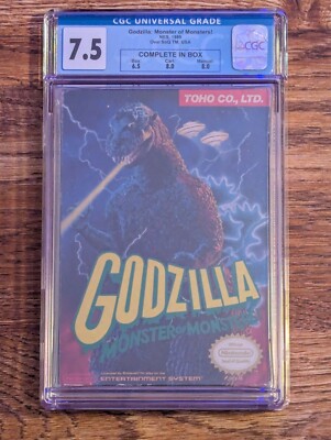 GODZILLA Monster of Monsters Nintendo NES Game CIB Complete 1989 CGC Grade 7.5-image