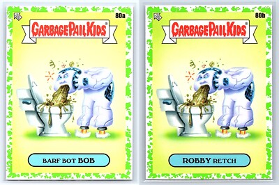 I, Robot Will Smith Garbage Pail Kids GPK Sci-Fi Movie Spoof GREEN SP 2-Card Set-image
