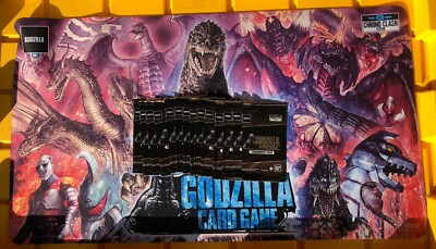 Bandai Chrono Clash Godzilla Card Game TCG Playmat & 14 Sealed Tournament Packs-image