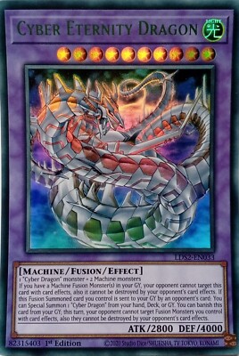 LDS2-EN033 CYBER ETERNITY DRAGON GREEN ULTRA RARE 1ST EDITION YuGiOh CARD-image