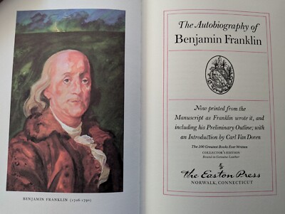 Autobiography Of Benjamin Franklin THE 100 GREATEST BOOKS EVER WRITTEN 22kt Gold-image