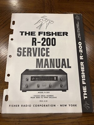 Fisher R-200 Tuner Service Manual *Original*-image
