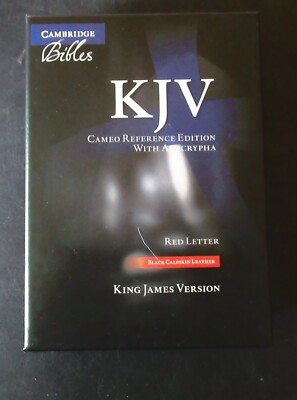 KJV Cameo Reference Edition with Apocrypha Black Calfskin Leather-image