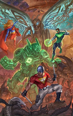 Pre-Order JUSTICE LEAGUE VS GODZILLA VS KONG 2 #3 COVER C ALAN QUAH CARD STOCK V-image
