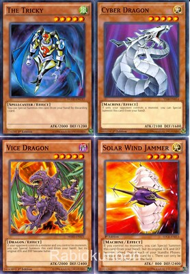 Yugioh Level 5 Special Summon Set - Cyber Dragon Tricky Vice Solar Wind Jammer-image