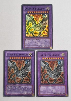 3 x YuGiOh Cyber End Dragon STON-ENSE1 Super Rare Limited Edition NM-image