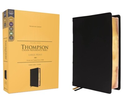 KJV Thompson Chain-Reference Bible, Genuine Cowhide Leather Art Gilded Edges BLK-image