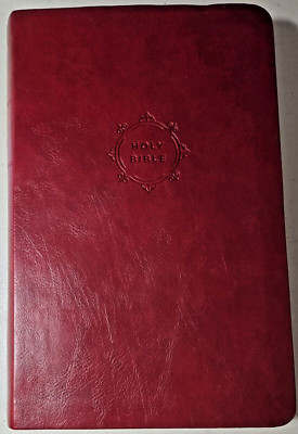 NKJV Holy Bible Giant Print Burgundy Red LeatherTouch 2018 Softcover VERY GOOD-image