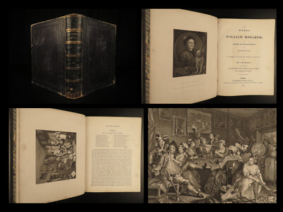 1833 William Hogarth Illustrated ART Political Hudibras Rakes Progress FOLIO-image