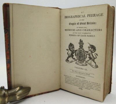 A Biographical Peerage of the Empire of Great Britain Vol II Only-image