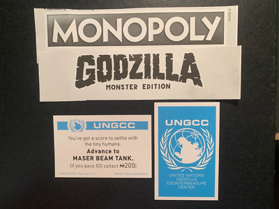 Monopoly Godzilla ADVANCE TO MASER BEAM TANK  CARD UNGCC GAME REPLACEMENT-image