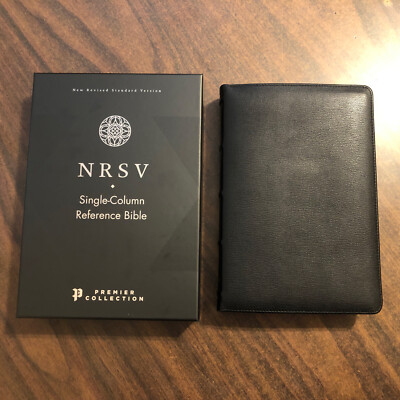 NRSV Single Column Reference Bible - $199.99 Retail - Black Goatskin Leather-image