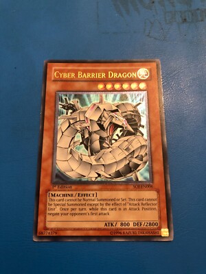YUGIOH Ultimate Rare Cyber Barrier Dragon SOI-EN006 1st Edition-image