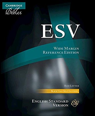 ESV Aquila Wide-Margin Reference Bible, Black Calf Split Leather, Red-letter...-image