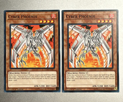 2x Cyber Phoenix LEDD-ENB07 Common 1st Edition Mint/Near Mint Yugioh English-image